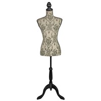 Tall Sturdy Floral Neutral Fabric Freestanding Display Body Stand Mannequin Tall Sturdy Floral Neutral Fabric Freestanding Display Body Stand Mannequin