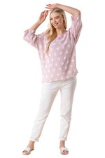 Spot Print 3/4 Sleeve Top - Ladies Roman Originals Women