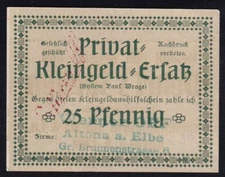 Hamburg: 25 Pfennig o.D. - Privat-Kleingeld-Ersatz - Werner Off
