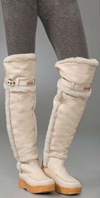 over the knee sheepskin boots