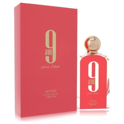 9 am Pour Femme by Afnan 3.4 oz EDP Perfume for Women New In Box-FREE GIFT