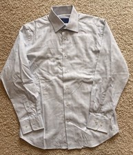 Men  s David Donahue Blue Green Check Trim Dress Shirt Size 15.5 32/33