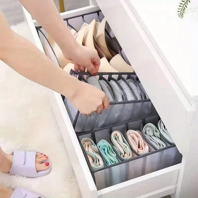 Foldable Drawer Organizer Divider Closet Storage Box for Underwear Bras Socks