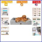 Large Grey Waterproof Orthopedic Memory Foam Dog Bed with Removable Cover