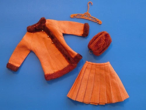 Vintage Barbie #1486 Mod Winter Wow Partial Set, Jacket Skirt Muff & Hanger, Lot