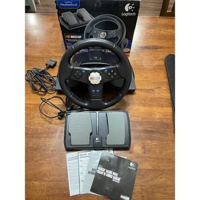 Logitech NASCAR Racing Wheel and Pedals for PlayStation 2 PS2 with Box Manuals