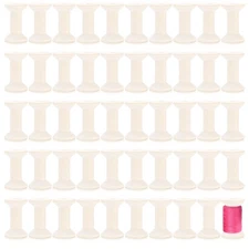 50 Pcs Unfinished Wooden Thread Spools Empty Wood Spools for Crafts Sewing