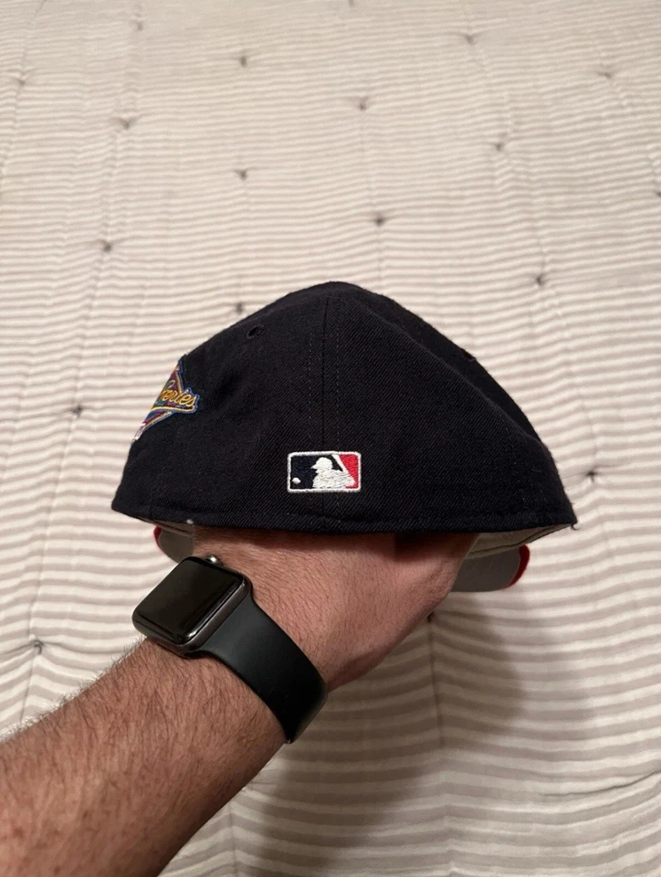 VTG Cleveland Indians 1997 World Series Hat 6 3/4 New Era 59Fifty OG Cheif Wahoo - Image 4 of 4