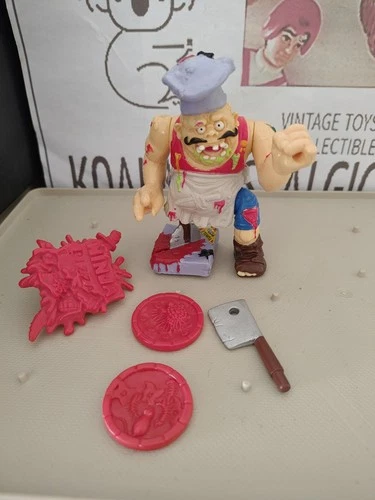 Vintage TMNT Ninja Turtles Figure Pizza Face 1990 COMPLETE