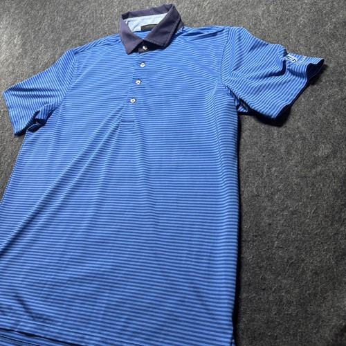 Greyson Golf Sandur Performance Polo Herren Gr. M blau navy Streifen Stretch Komfort - Bild 4 von 13