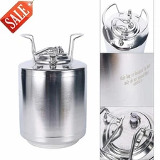 2.6 Gallon Mini Ball Lock Keg, Stainless Steel Double Ball Lock Post Corny Keg