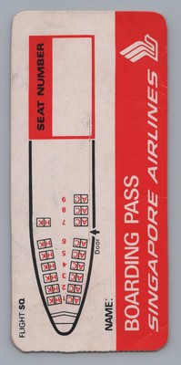 Singapore Airlines First Class Boeing 747 Sitzplan Bordkarte Vintage