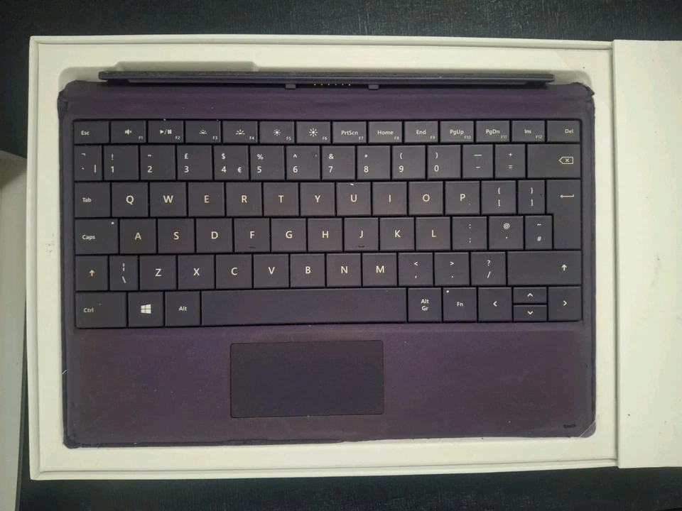 Microsoft Surface Pro  3 Type Cover UK Keyboard Backlit Purple - with Box - Image 2 of 4