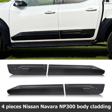 For Nissan Navara NP300 2020-2025 Matte Black Body Cladding Side Door Molding