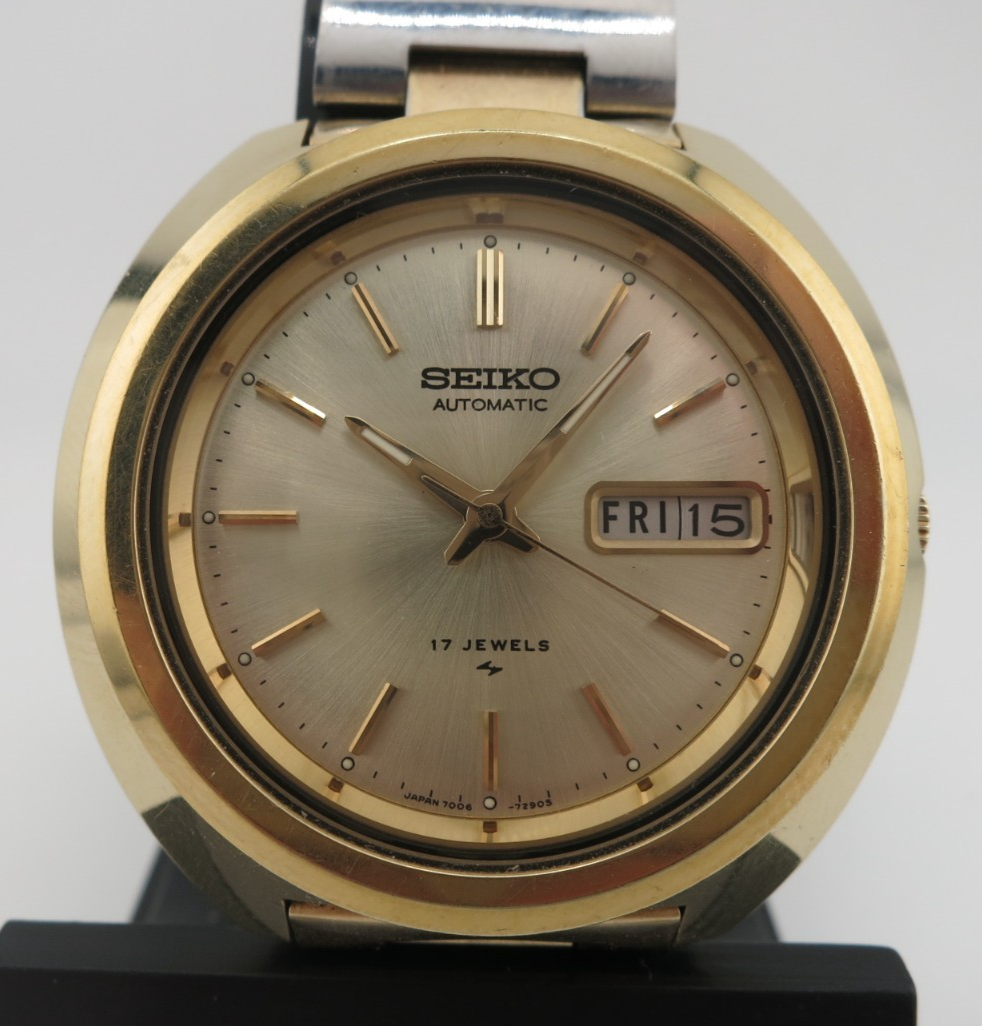Vintage Seiko Automatic UFO Two-Tone Steel Bracelet Watch - 7006