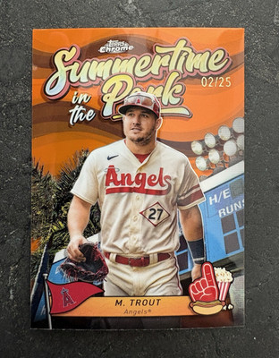 Topps Chrome Summertime in the Park Mike Trout Angels SITP-10 Orange /25