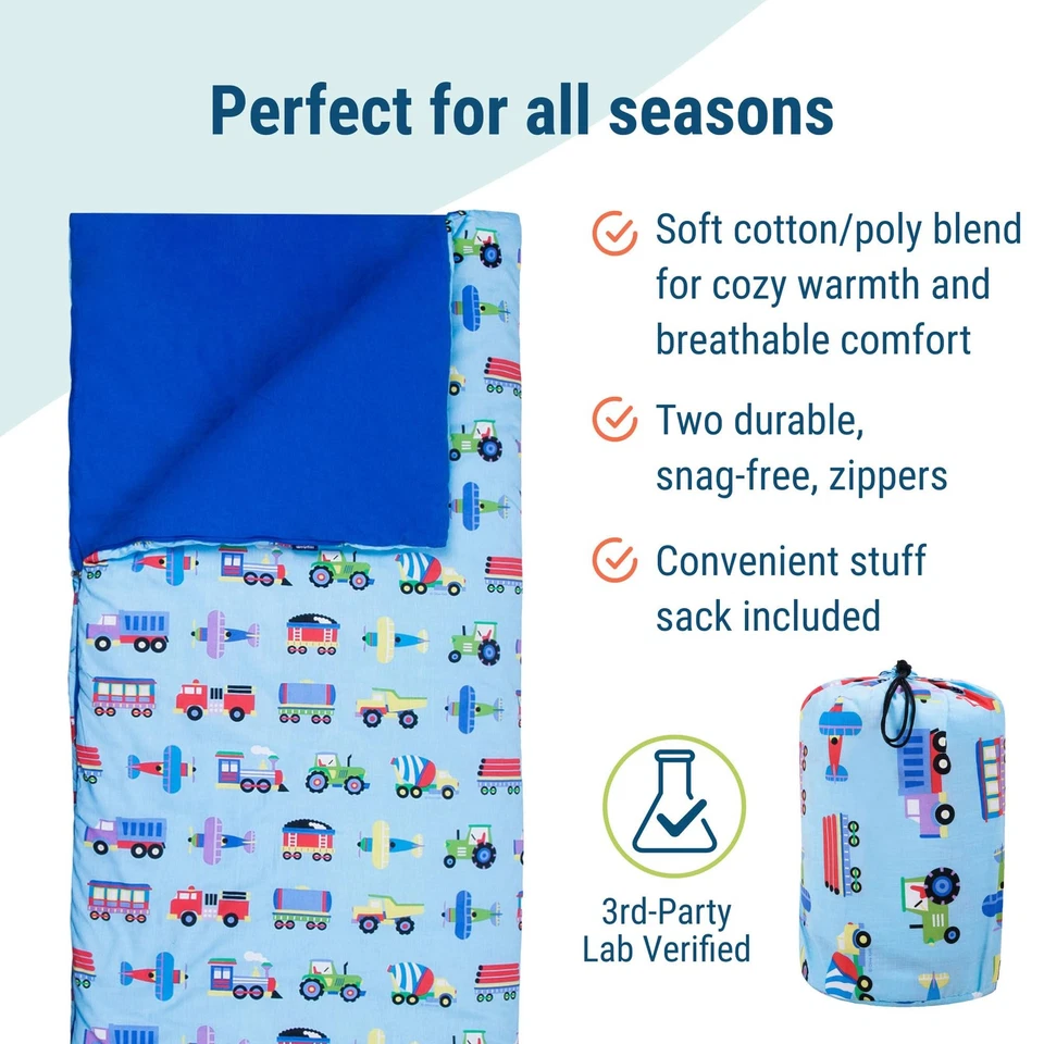 Saco de dormir para niños - Diseño enrollable con bolsa de almacenamiento para escuela, viaje y campamento... Foto 3 de 4