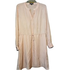 Johnston & Murphy Dusty Rose Women Blouson Dress Silk Blend Size M
