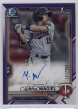 2021 Bowman Chrome Prospect Purple Refractor 187/250 Gabriel Maciel Auto 01nw