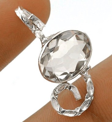 5 kt natürlicher weißer Topas 925 massiv echt Sterlingsilber Anhänger Schmuck @B16-5