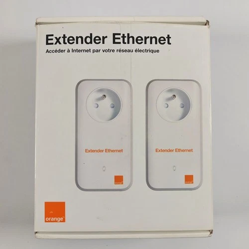 Lot 2 Prises Adaptateurs CPL Orange Extender Ethernet Liveplug HD 500 Mbits/s mb