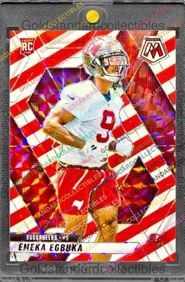Emeka Egbuka RARE ROOKIE CANDY CANE RED WHITE REFRACTOR PRIZM