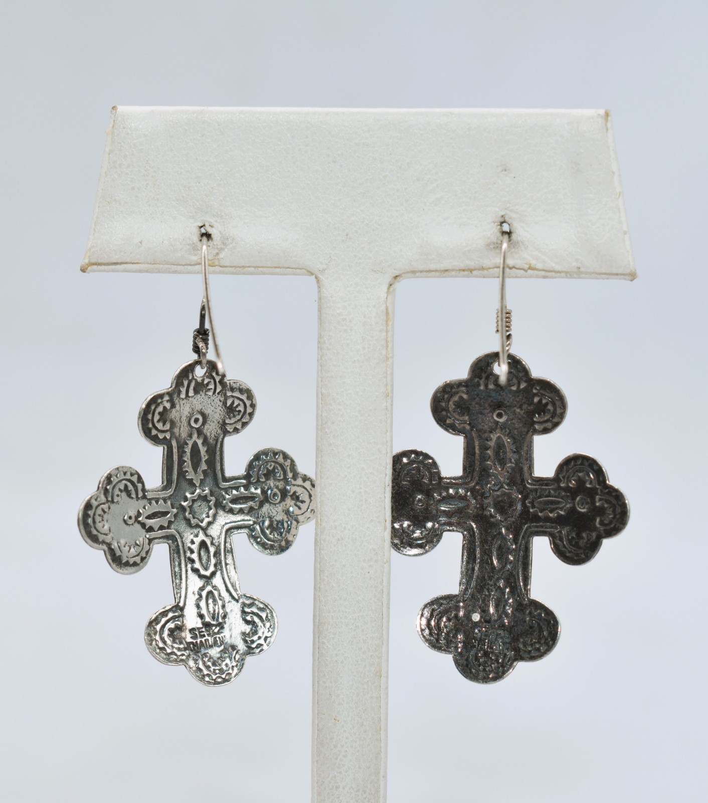 Multi-Gemstone Sterling Silver Dangle/Drop Cross … - image 12