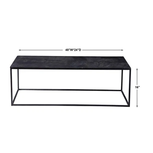 Uttermost Coreene Aluminum and Iron Coffee Table in Black Finish - Picture 4 of 4