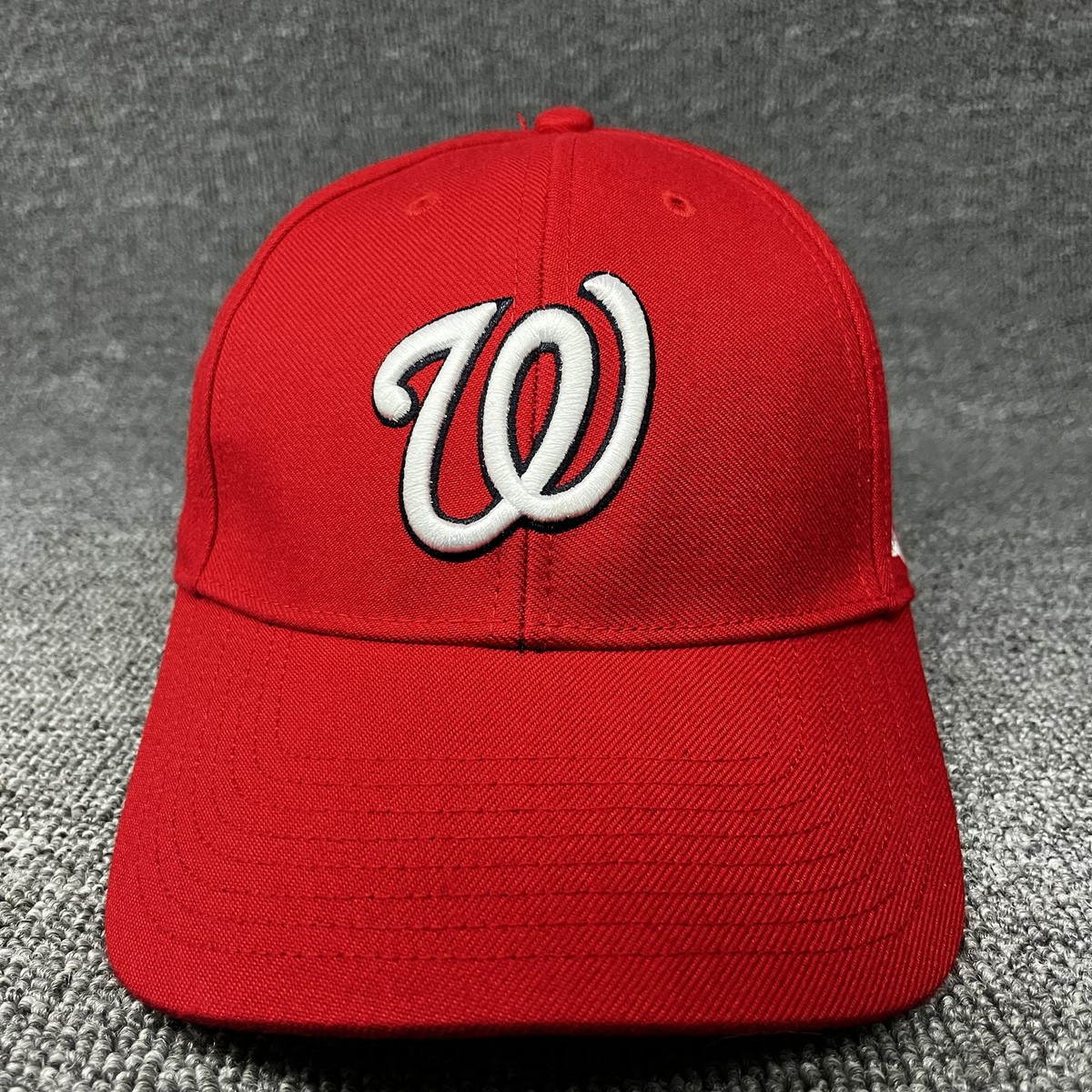 Washington Nationals '47 Brand MVP Hat Red Script W Snapback MLB Cap Gray