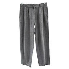 Vintage 90s Made in USA Pleated High Waist Cotton Trousers Size 12 Minimalist