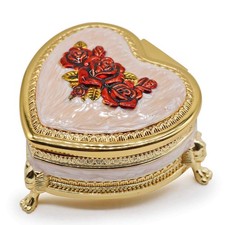 HOLLY TRIP Classic Vintage Heart Shape 3.54 x x 2.17 inches, Gold Red