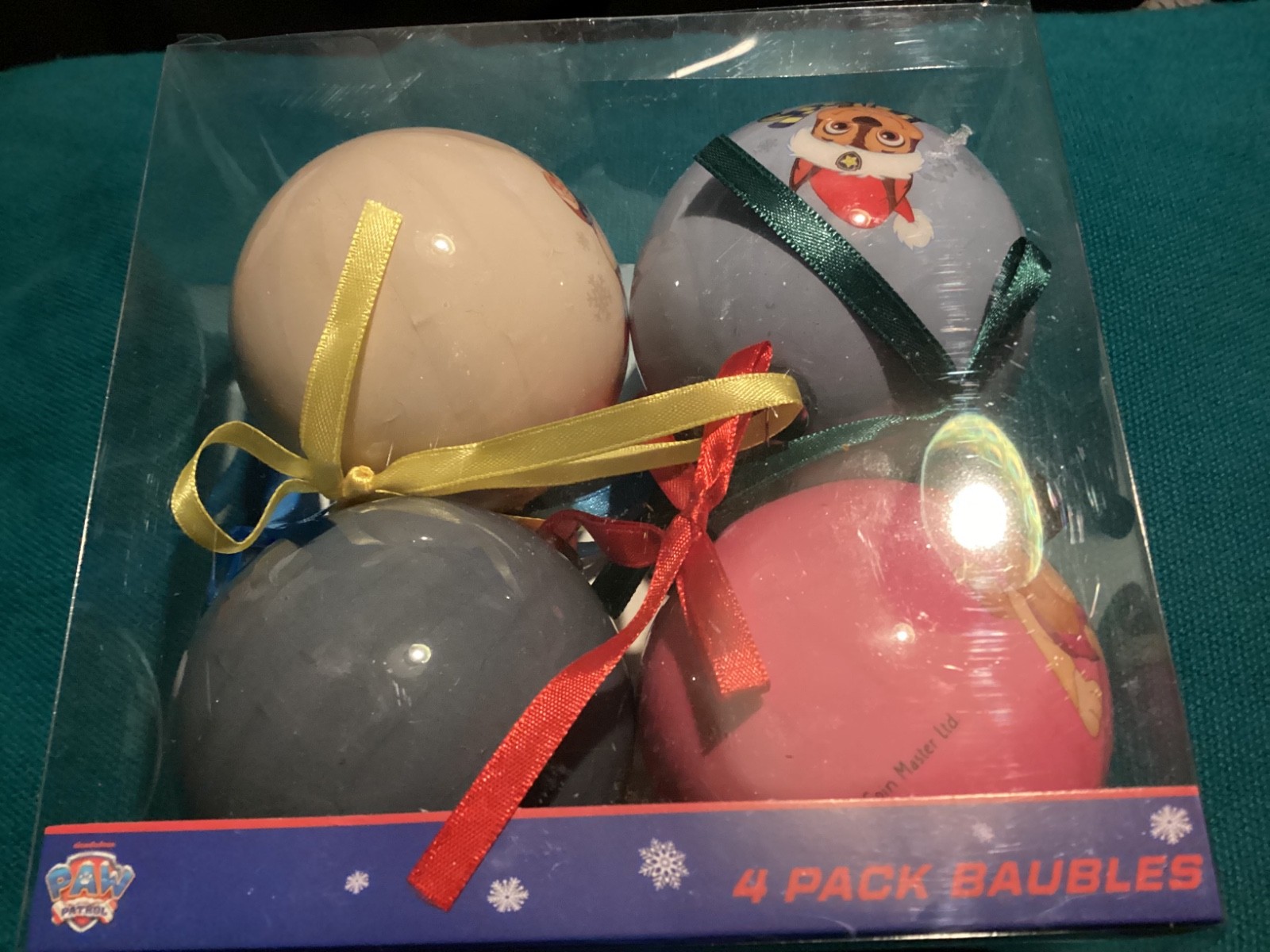 BNIB New Paw Patrol 4 Christmas Tree Decorations Baubles - Chase Marshall Skye