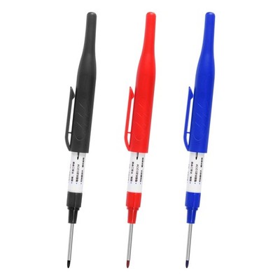 Deep Hole Marker Pens, 3Pcs Refillable Ink Waterproof Pen, Black, Red, Blue