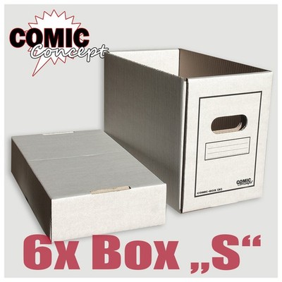 Comic Concept 6x Comic Box (kurz) mit Deckel stapelbar Karton NEU