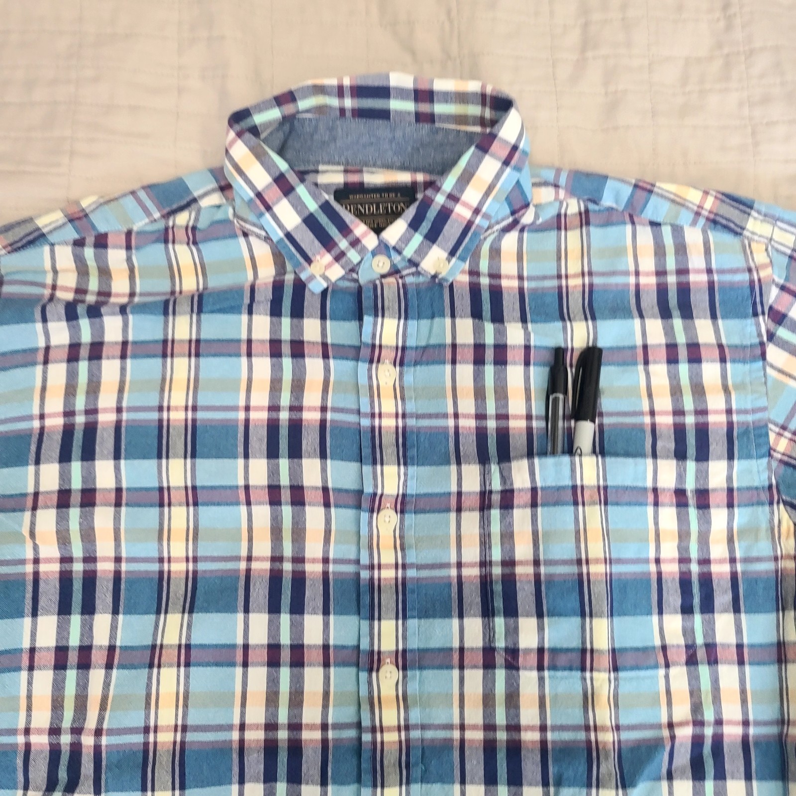 Pendleton Woolen Mills Multicolor Plaid Short-Sle… - image 2