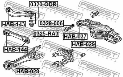 Querlenkerbuchse Hinterachse unten HAB-037 FEBEST für HONDA SHUTTLE