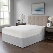 Madison Park Simple Fit Gray Easy Wrap Around Adjustable Bedskirt 26" Drop 1 SZ
