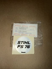 Stihl FS76 String Trimmer Starter Model Plate 4133 967 1520 OEM