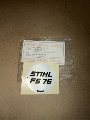 #ad #ad Stihl FS76 String Trimmer Starter Model Plate 4133 967 1520 OEM $15.99