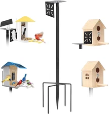 Smart Bird Feeder Pole-Heavy Duty Adjustable 3-6.6Ft Universal Birdhouse Stand M