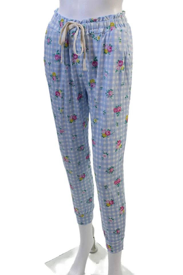 Stripe & Stare Womens Checkered Sleepwear Pants Blue Size M - Image 2 of 4