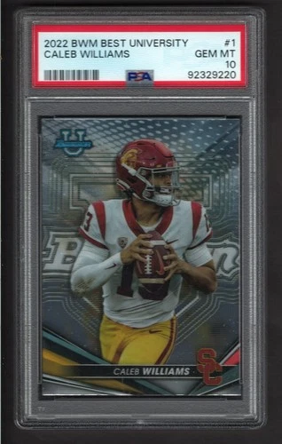 2022 Bowman's Best U #1 Caleb Williams PRE ROOKIE PSA 10 GEM University BEAUTY!