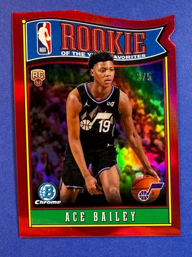 ACE BAILEY 2025-26 Bowman Chrome 3/5 RED Rookie of the Year Favorite Utah Jazz