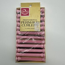 Vintage Goody 14 Pack Small PINK Perm Rod Curlers Elastic Clasp 435/2 NEW