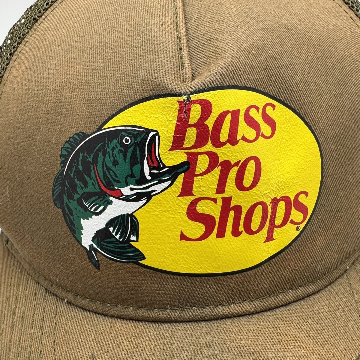 Bass Pro Shops Trucker Hat Brown Olive Green Mesh Back Adjustable