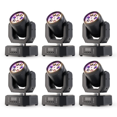 Mini 6-Color LED Moving Head 6x10W DMX RDM Remote Honeycomb Stage Party Lamp