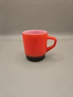 Vintage Anchor Hocking Fire King Stackable Coffee Cup Mug Red Black
