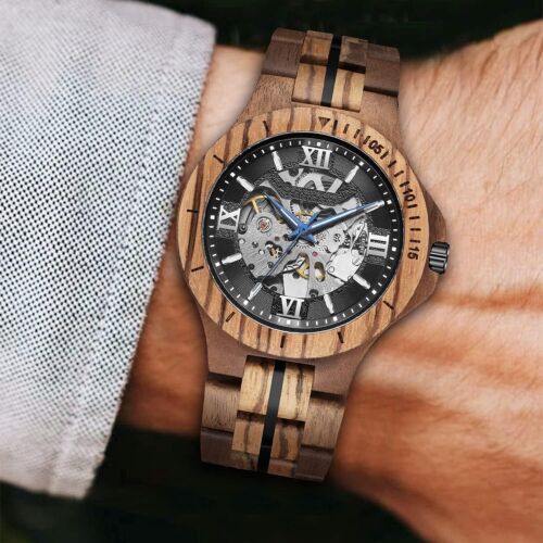 Stylish Mechanical Wooden Watch: Lightweight & Comfortable for Everyday Wear - Picture 4 of 9