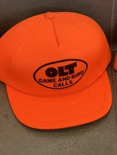 Vintage PS OLT Duck and Goose Call Blaze Orange Hat
