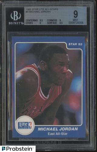 1985 Star Lite All-Stars Basketball #4 Michael Jordan RC Rookie HOF BGS 9 w/ 9.5